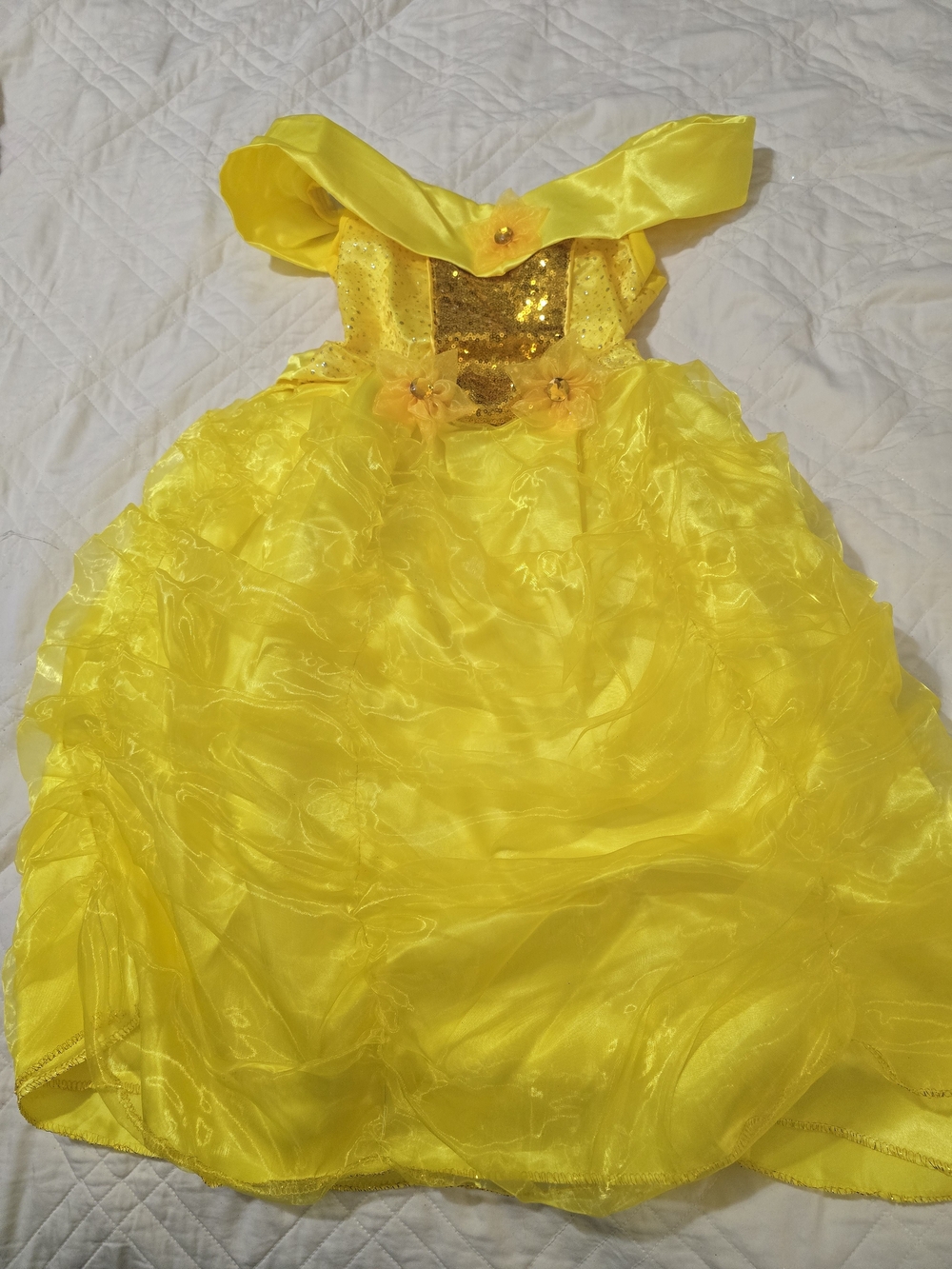 Yellow Bella Size 6 Sparkle Princess Costume Girls Sequin Bodice With Crinoline